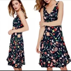 Anthropologie Boden US8L Blue and Orange Floral Midi Sundress